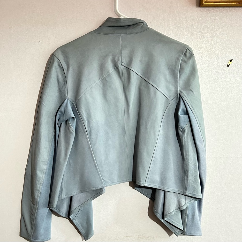 Lamarque Drape Front Leather Jacket - image 3